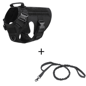 Outdoor Tactical Dog Vest For Large Dogs (Option: Black set-XL)